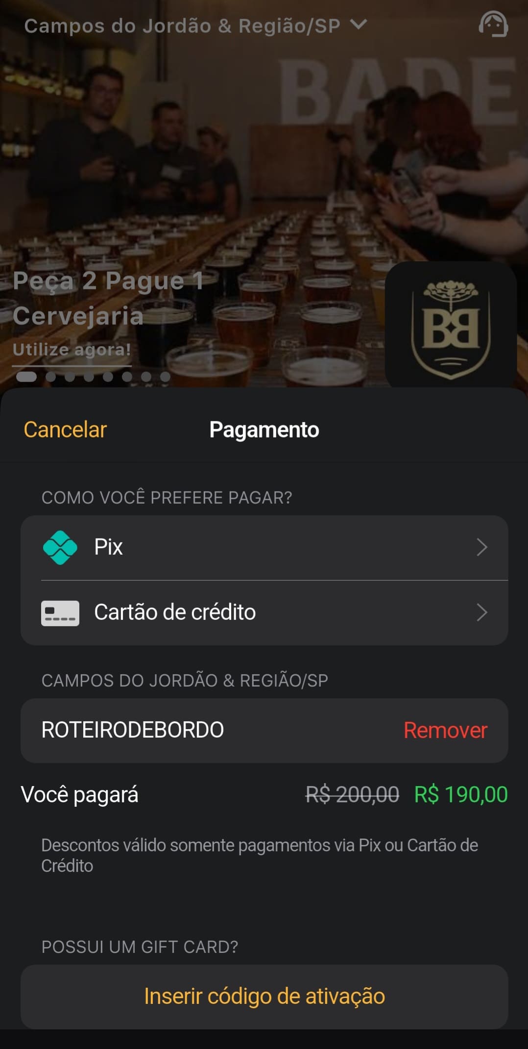 O que é o Prime Gourmet, selecione a forma de pagamento