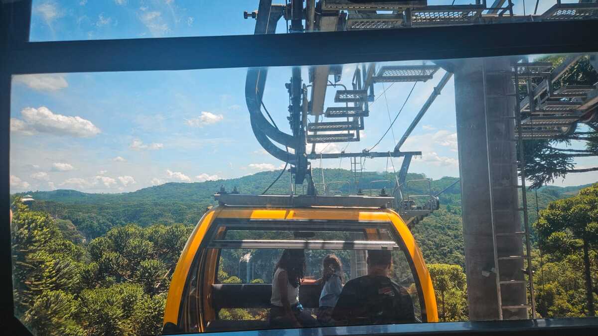 Gramado com crianças, bondinhos aéreos Canela