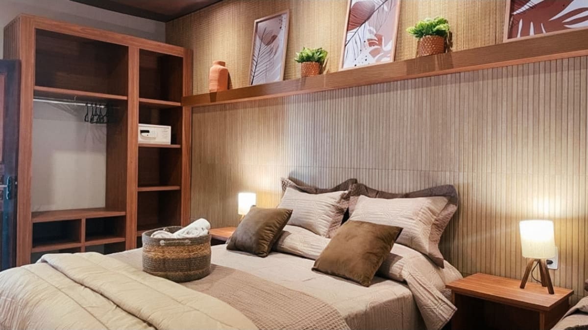 Melhores hotéis fazenda no RJ. Quarto no Hotel fazenda Santa Bárbara.