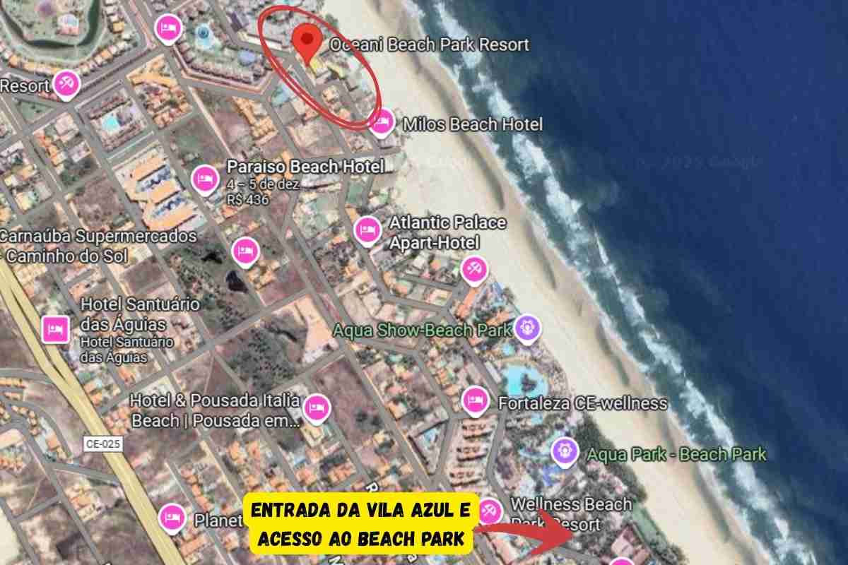 Onde ficar no beach park. Localização do Oceani beach park resort